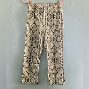 J. Crew Snake Print Ankle Pants - Black and Cream
